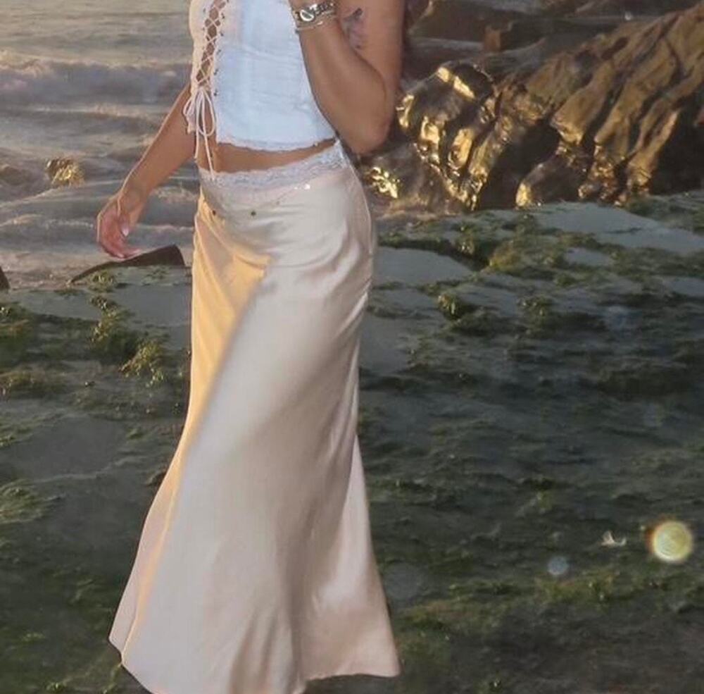 Princess Polly The Charmaine Maxi Skirt in Cream size 8